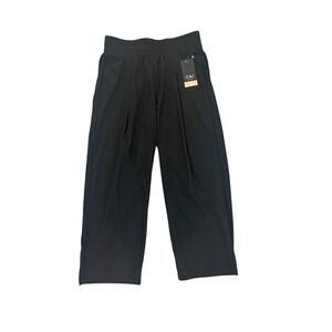 Cali Sport Womens Black High Waisted Pleated Pants Size Large NWT